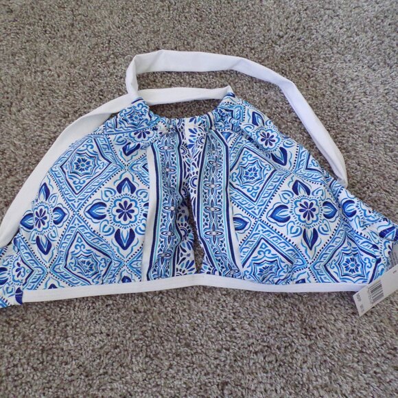NWT La Blanca blue and white swim bikini top 8 - Picture 2 of 6